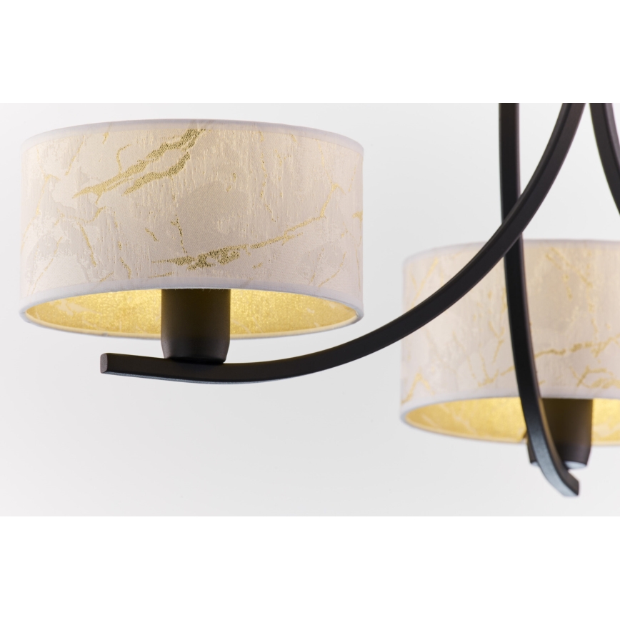 Jupiter 2103 - Полилей на верига ARTHUR 3xE27/15W/230V бял/черен/мраморен декор