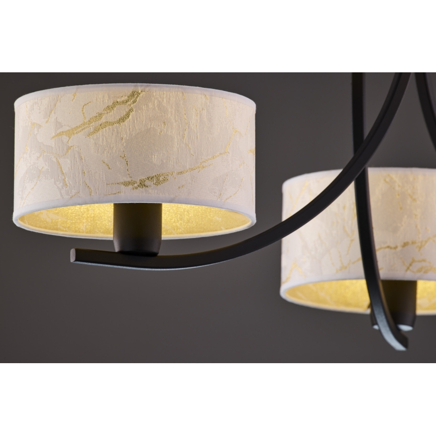 Jupiter 2103 - Полилей на верига ARTHUR 3xE27/15W/230V бял/черен/мраморен декор