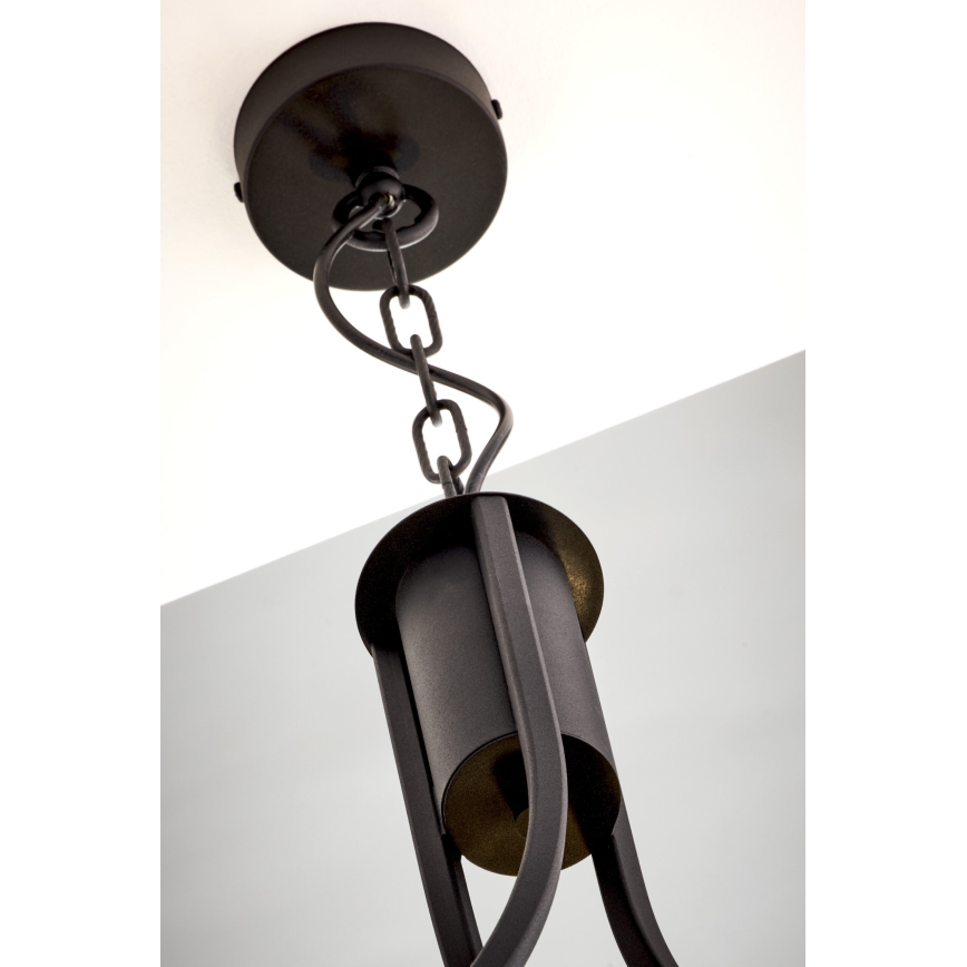 Jupiter 2103 - Полилей на верига ARTHUR 3xE27/15W/230V бял/черен/мраморен декор