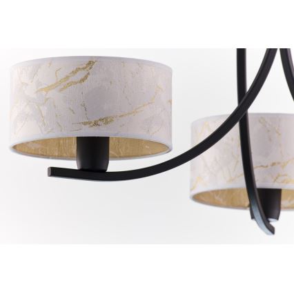 Jupiter 2103 - Полилей на верига ARTHUR 3xE27/15W/230V бял/черен/мраморен декор