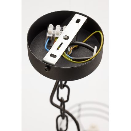 Jupiter 2105 - Полилей на верига ARTHUR 6xE27/15W/230V бял/черен/мраморен декор