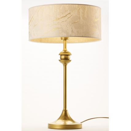 Jupiter 2112 - Настолна лампа KASZMIR 1xE27/15W/230V бяла/златна/мраморен декор