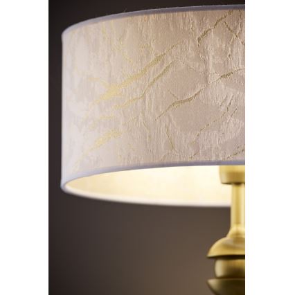 Jupiter 2112 - Настолна лампа KASZMIR 1xE27/15W/230V бяла/златна/мраморен декор
