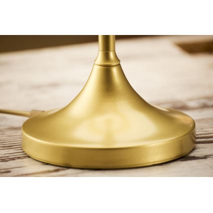 Jupiter 2112 - Настолна лампа KASZMIR 1xE27/15W/230V бяла/златна/мраморен декор