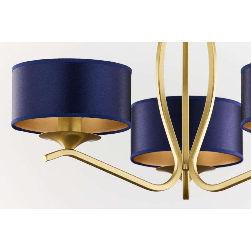 Jupiter 2113 - Полилей с прът KASZMIR 3xE27/15W/230V син/златист