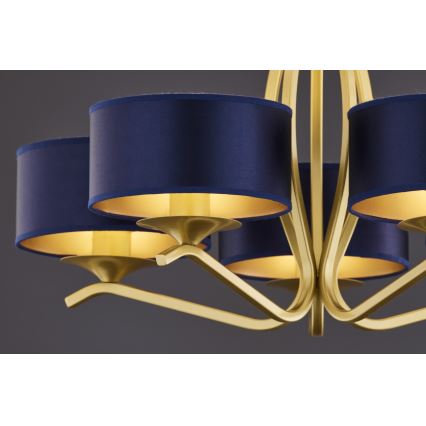 Jupiter 2114 - Полилей на штанга KASZMIR 5xE27/15W/230V син/златен