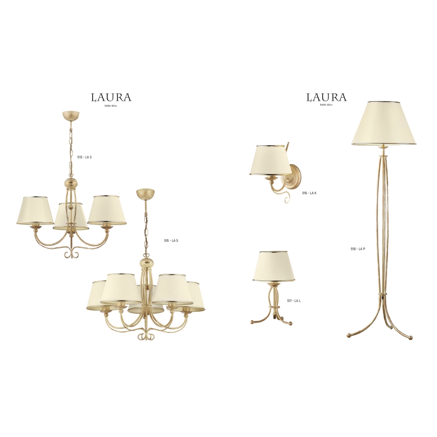 Jupiter 515 - LA-5-E - Полилей Висящ верижка LAURA 5xE27/60W/230V