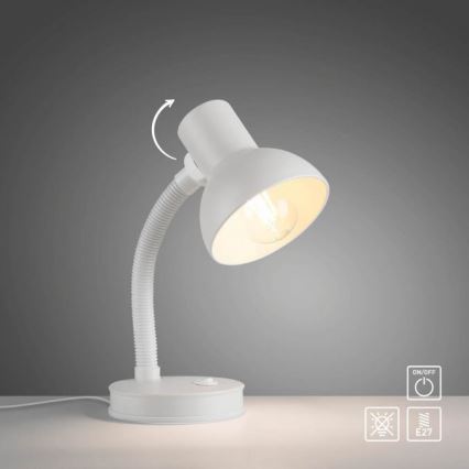 JUST LIGHT. 11080-16 - Гъвкава настолна лампа FLEXI 1xE27/25W/230V бяла