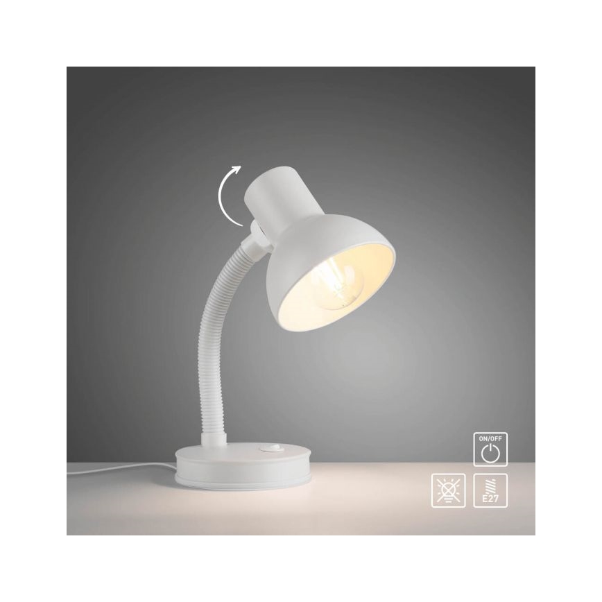 JUST LIGHT. 11080-16 - Гъвкава настолна лампа FLEXI 1xE27/25W/230V бяла