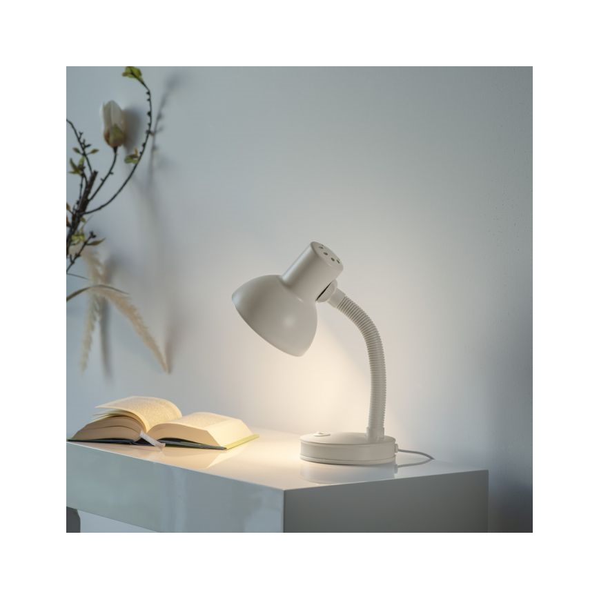 JUST LIGHT. 11080-16 - Гъвкава настолна лампа FLEXI 1xE27/25W/230V бяла