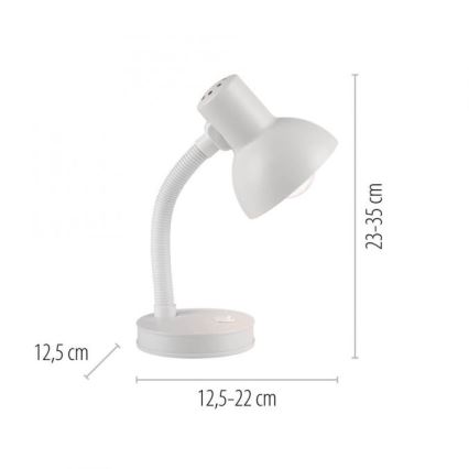 JUST LIGHT. 11080-16 - Гъвкава настолна лампа FLEXI 1xE27/25W/230V бяла
