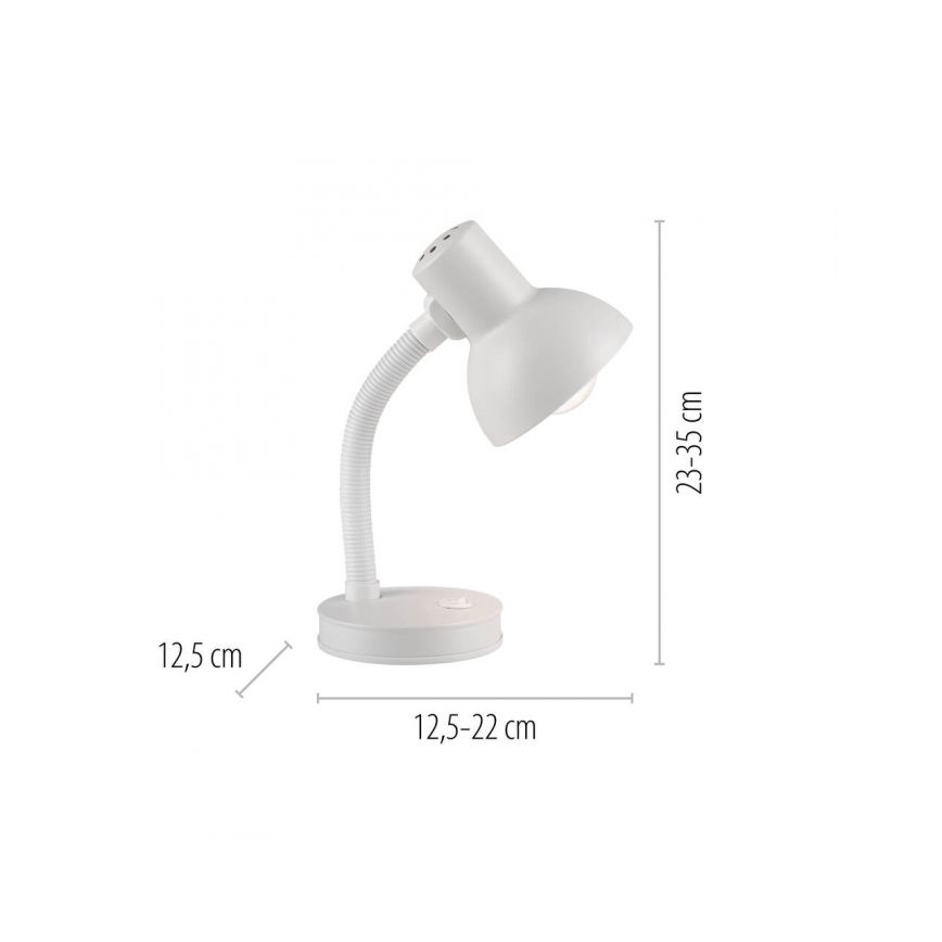 JUST LIGHT. 11080-16 - Гъвкава настолна лампа FLEXI 1xE27/25W/230V бяла