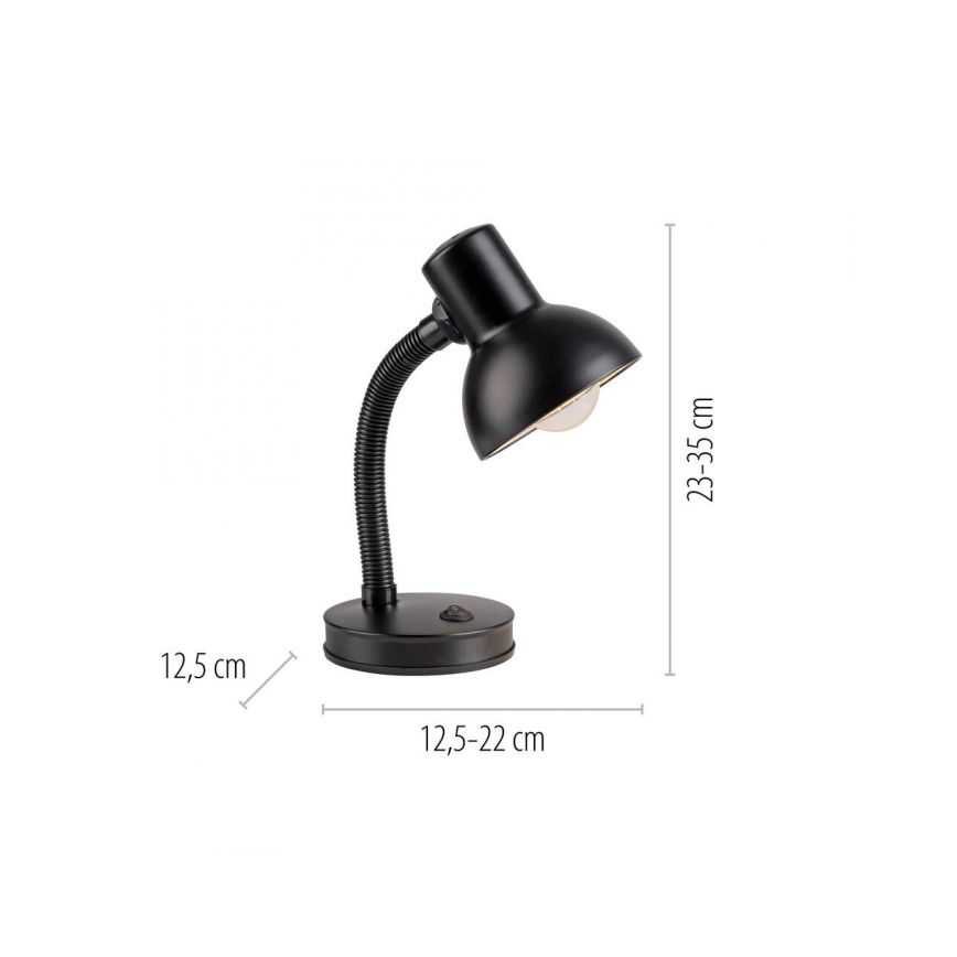 JUST LIGHT. 11080-18 - Гъвкава настолна лампа FLEXI 1xE27/25W/230V черна