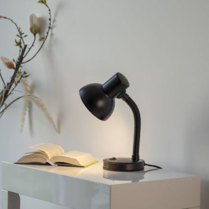 JUST LIGHT. 11080-18 - Гъвкава настолна лампа FLEXI 1xE27/25W/230V черна