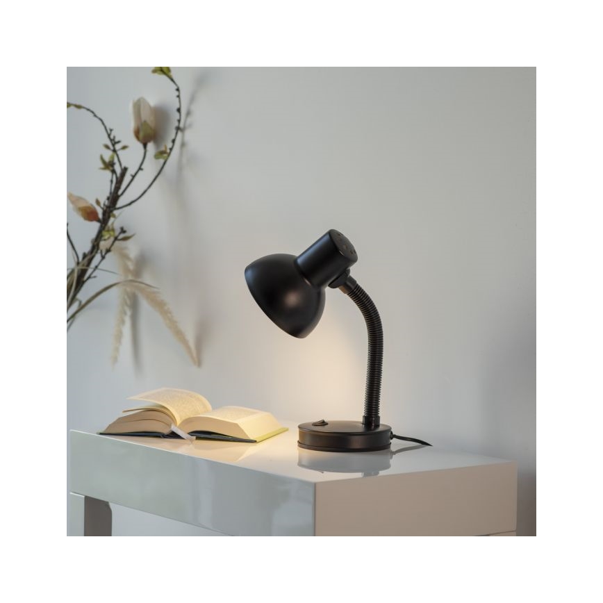 JUST LIGHT. 11080-18 - Гъвкава настолна лампа FLEXI 1xE27/25W/230V черна