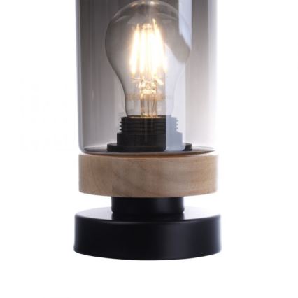 JUST LIGHT. 11310-18 - Настолна лампа PASQUAL 1xE27/40W/230V черен/каучуково дърво