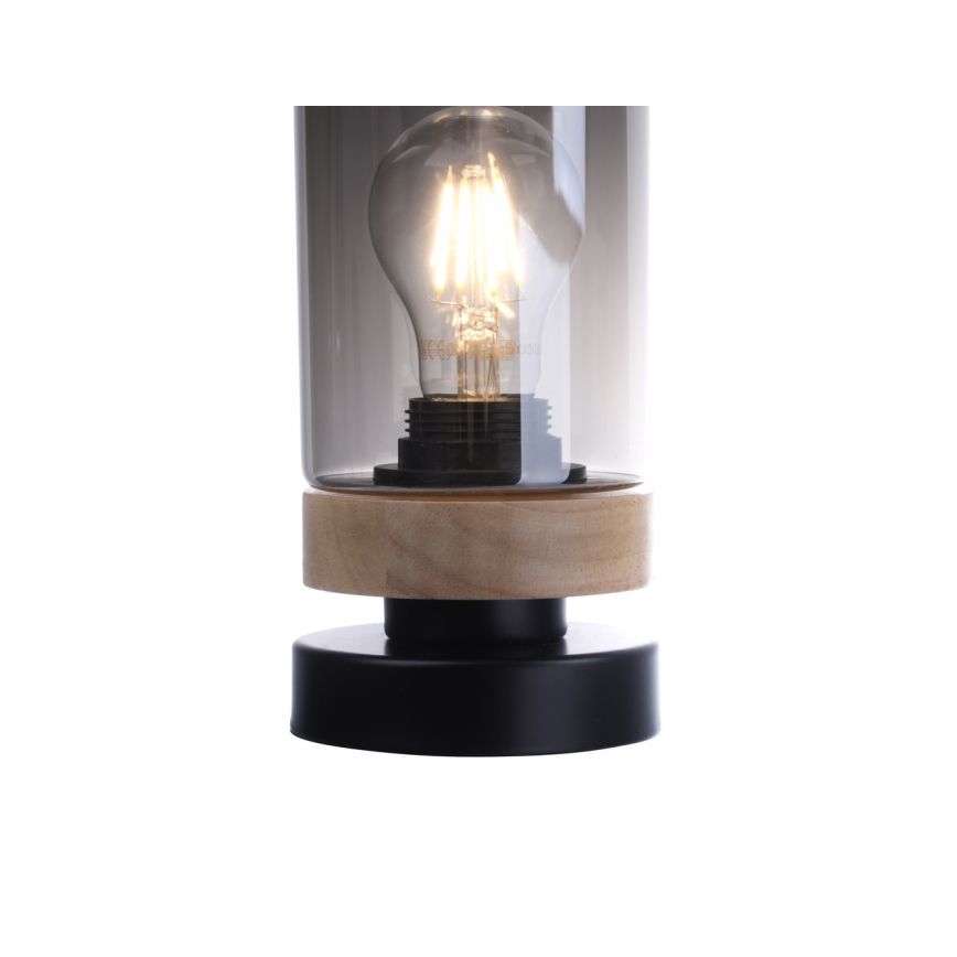 JUST LIGHT. 11310-18 - Настолна лампа PASQUAL 1xE27/40W/230V черен/каучуково дърво