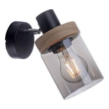 JUST LIGHT. 11311-18 - Спот аплик PASQUAL 1xE27/40W/230V черен/каучуков фикус