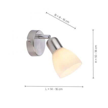 JUST LIGHT. 11951-55 - Спот аплик KARO 1xE14/40W/230V матов хром