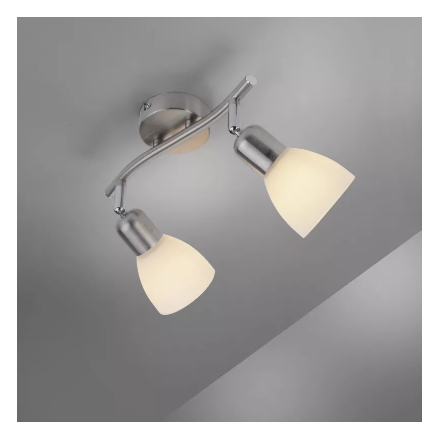 JUST LIGHT. 11952-55 - Спот осветително тяло KARO 2xE14/40W/230V матов хром