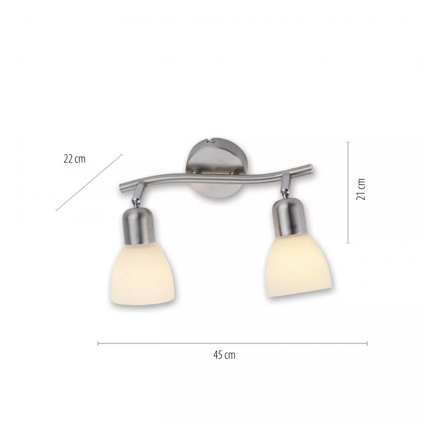 JUST LIGHT. 11952-55 - Спот осветително тяло KARO 2xE14/40W/230V матов хром