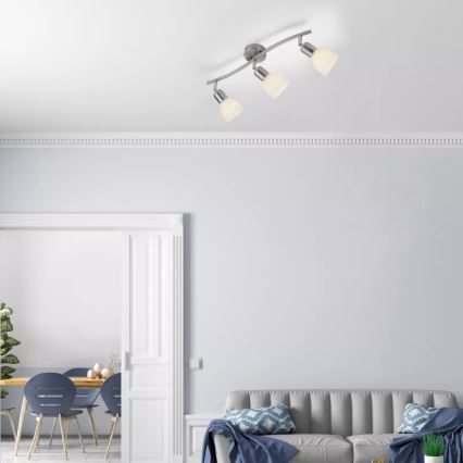 JUST LIGHT. 11953-55 - Точково осветително тяло KARO 3xE14/40W/230V матов хром