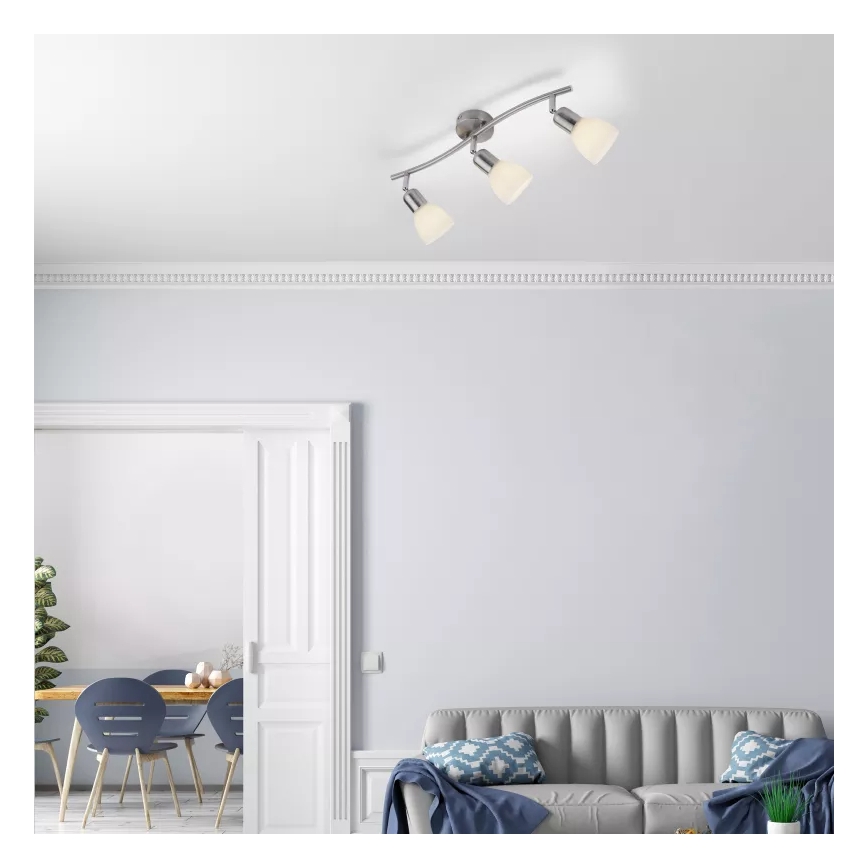 JUST LIGHT. 11953-55 - Точково осветително тяло KARO 3xE14/40W/230V матов хром