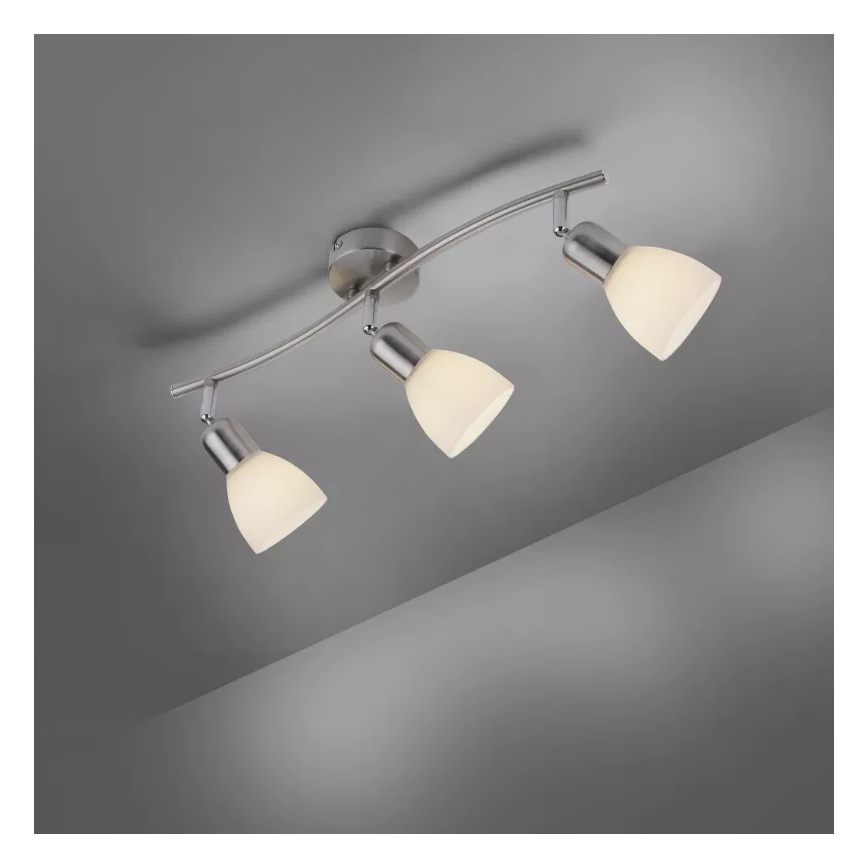 JUST LIGHT. 11953-55 - Точково осветително тяло KARO 3xE14/40W/230V матов хром