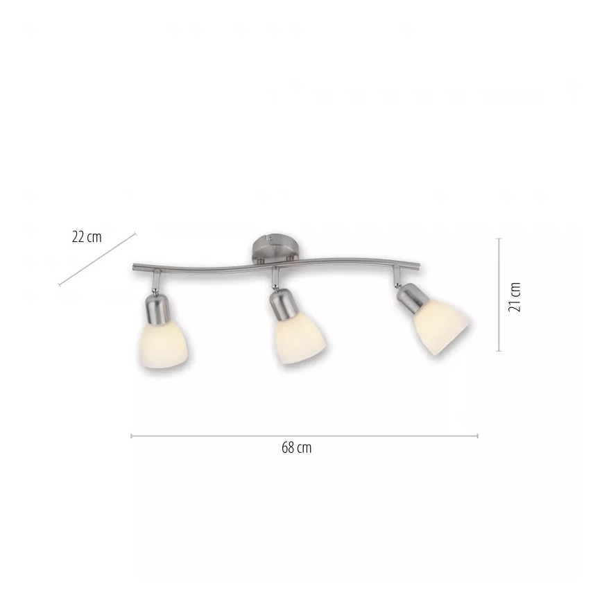 JUST LIGHT. 11953-55 - Точково осветително тяло KARO 3xE14/40W/230V матов хром