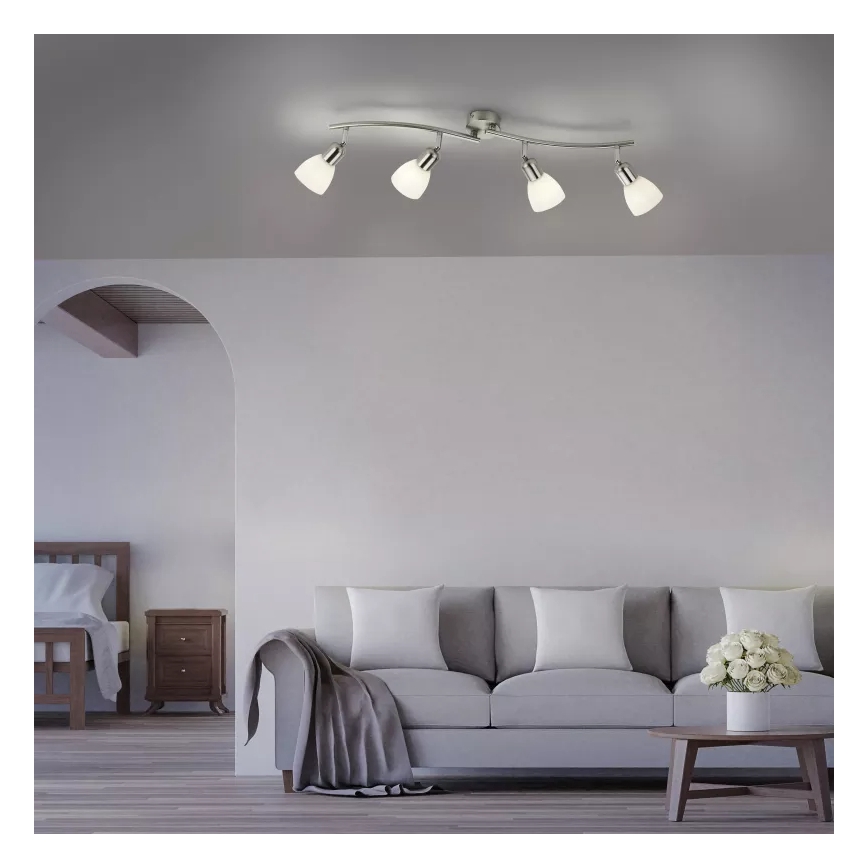 JUST LIGHT. 11954-55 - Точково осветително тяло KARO 4xE14/40W/230V матов хром