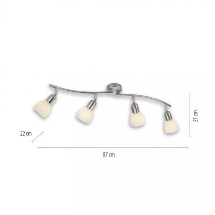 JUST LIGHT. 11954-55 - Точково осветително тяло KARO 4xE14/40W/230V матов хром