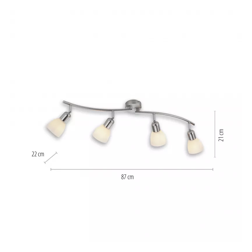 JUST LIGHT. 11954-55 - Точково осветително тяло KARO 4xE14/40W/230V матов хром