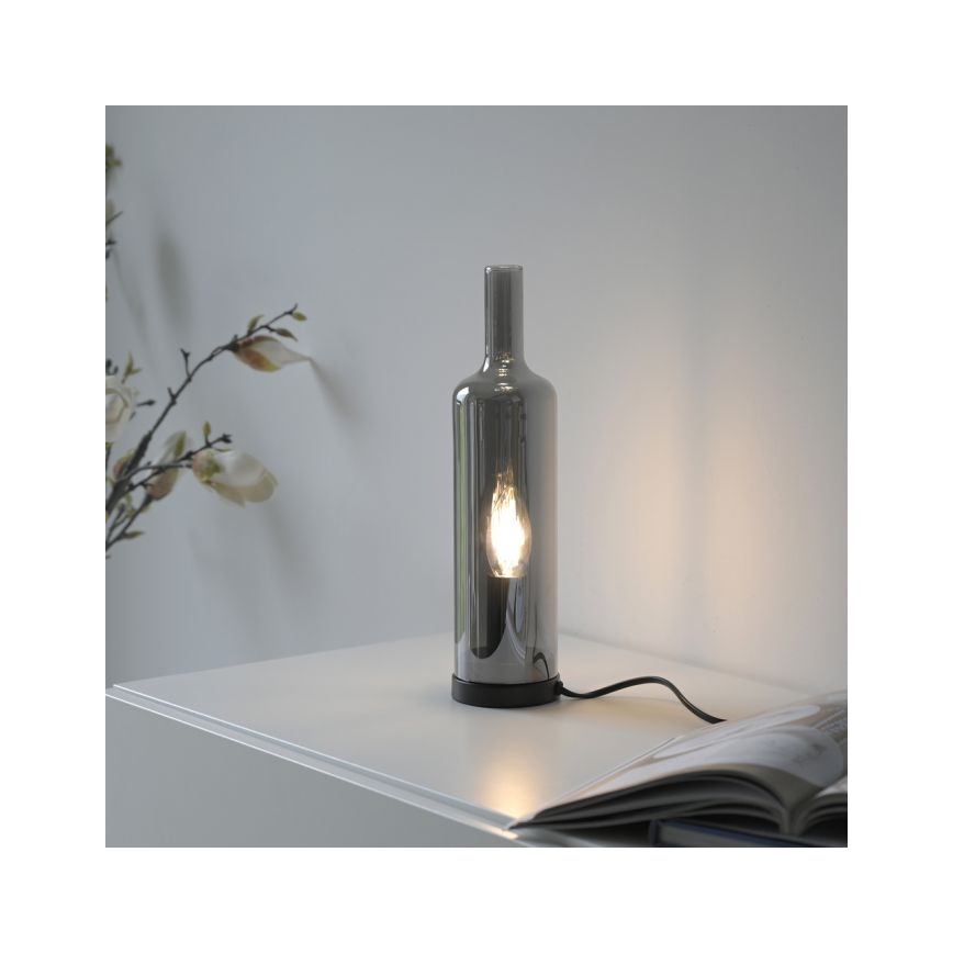 JUST LIGHT. 14006-25 - Настолна лампа BOTTLE 1xE14/25W/230V черна/опушена