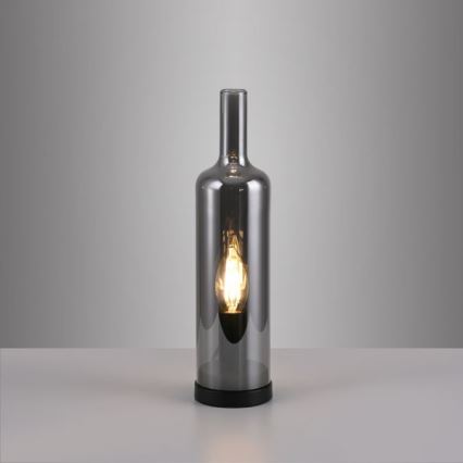JUST LIGHT. 14006-25 - Настолна лампа BOTTLE 1xE14/25W/230V черна/опушена