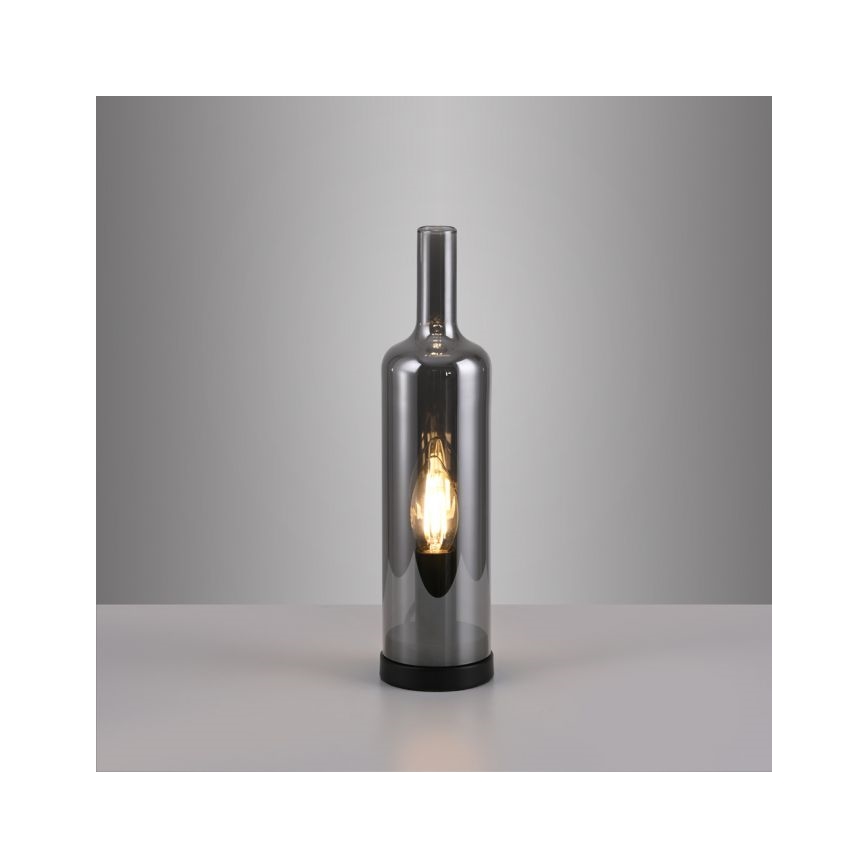 JUST LIGHT. 14006-25 - Настолна лампа BOTTLE 1xE14/25W/230V черна/опушена