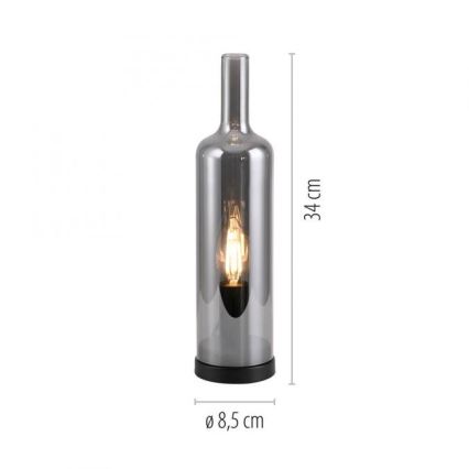 JUST LIGHT. 14006-25 - Настолна лампа BOTTLE 1xE14/25W/230V черна/опушена