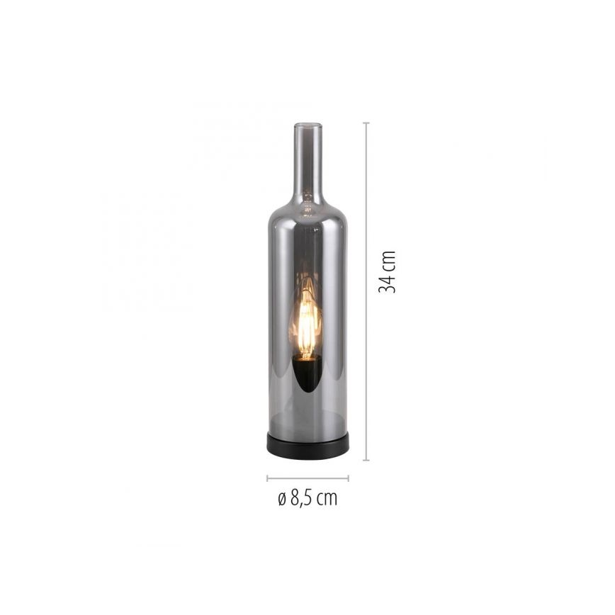 JUST LIGHT. 14006-25 - Настолна лампа BOTTLE 1xE14/25W/230V черна/опушена