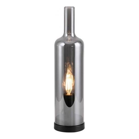 JUST LIGHT. 14006-25 - Настолна лампа BOTTLE 1xE14/25W/230V черна/опушена