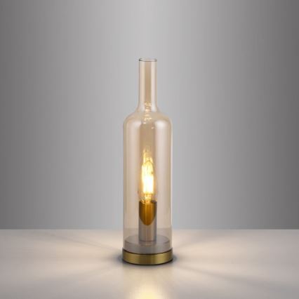 JUST LIGHT. 14006-27 - Настолна лампа BOTTLE 1xE14/25W/230V бежова/опушена