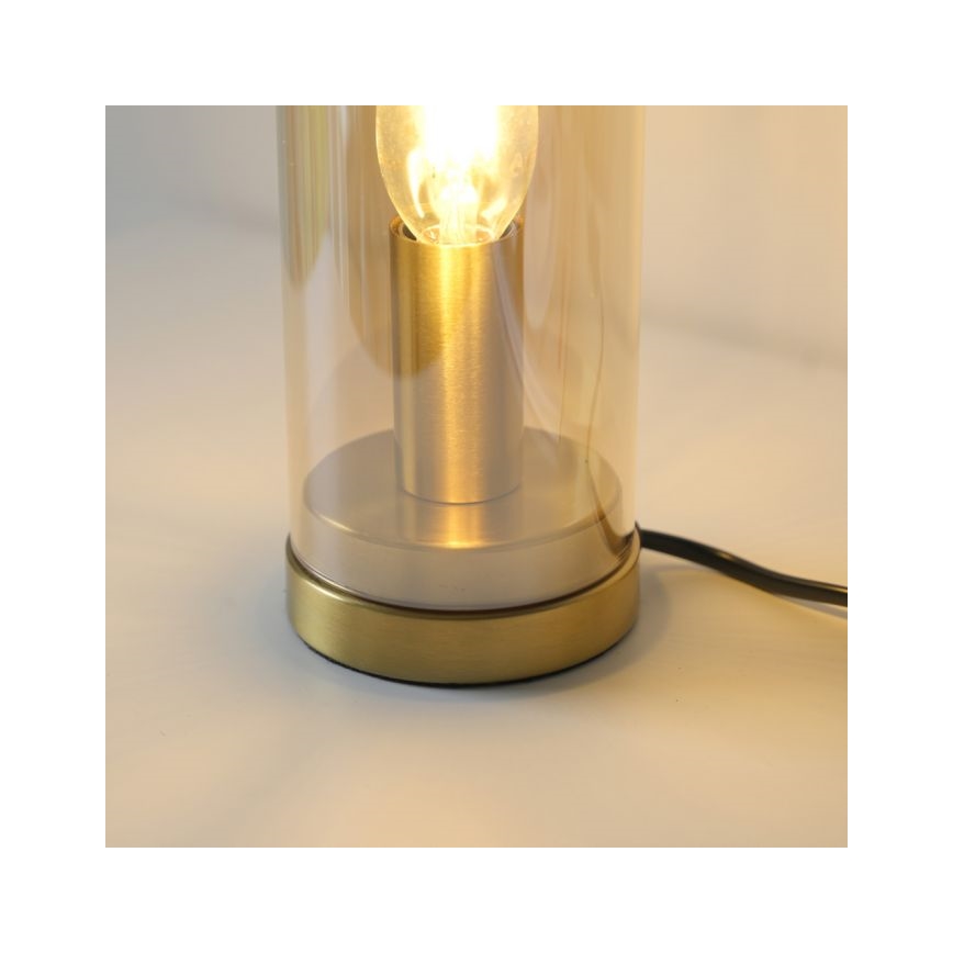 JUST LIGHT. 14006-27 - Настолна лампа BOTTLE 1xE14/25W/230V бежова/опушена