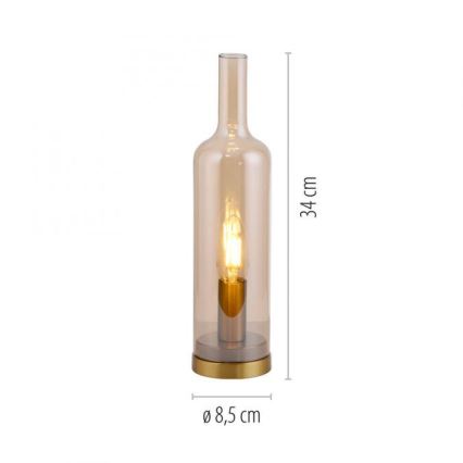 JUST LIGHT. 14006-27 - Настолна лампа BOTTLE 1xE14/25W/230V бежова/опушена