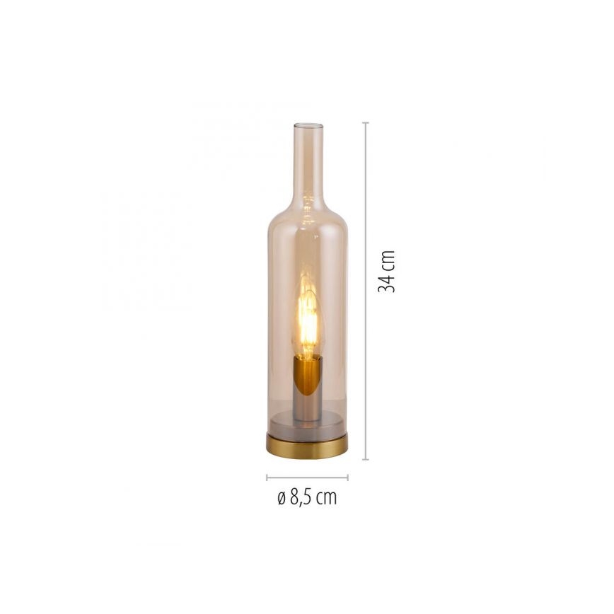 JUST LIGHT. 14006-27 - Настолна лампа BOTTLE 1xE14/25W/230V бежова/опушена