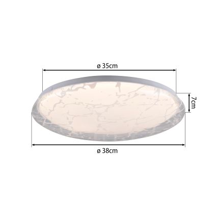 JUST LIGHT. 14008-16 - Димируемо таванно осветително тяло ART PLAFO LED/20W/230V 2700-6500K Ø 38 см бяло + дистанционно управление