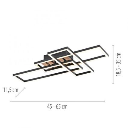 JUST LIGHT. 14051-79 - LED плафон AKUSTIKA LED/20,5W/230V дъб/черно