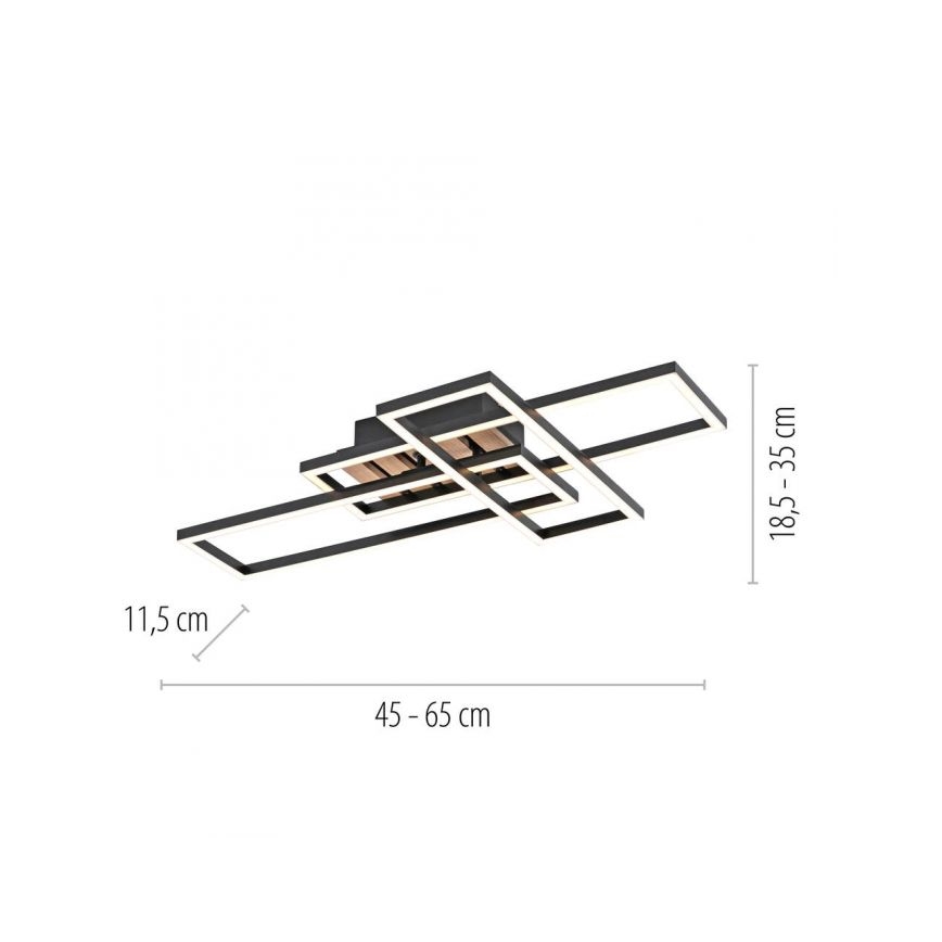 JUST LIGHT. 14051-79 - LED плафон AKUSTIKA LED/20,5W/230V дъб/черно