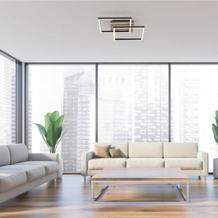 JUST LIGHT. 14053-79 - LED таванно осветително тяло AKUSTIKA LED/15W/230V дъб/черно