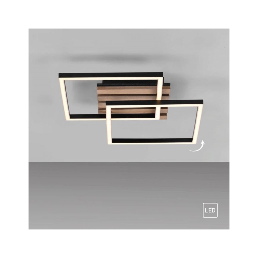JUST LIGHT. 14053-79 - LED таванно осветително тяло AKUSTIKA LED/15W/230V дъб/черно