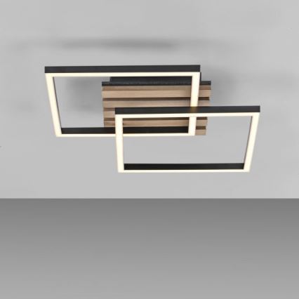JUST LIGHT. 14053-79 - LED таванно осветително тяло AKUSTIKA LED/15W/230V дъб/черно
