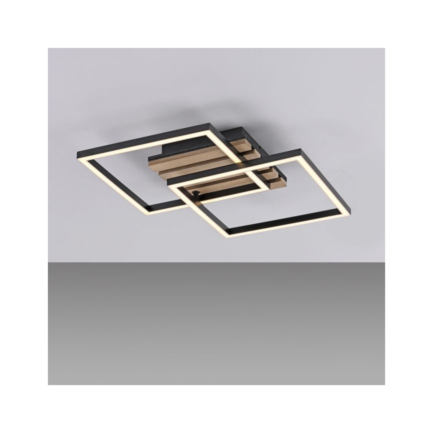 JUST LIGHT. 14053-79 - LED таванно осветително тяло AKUSTIKA LED/15W/230V дъб/черно