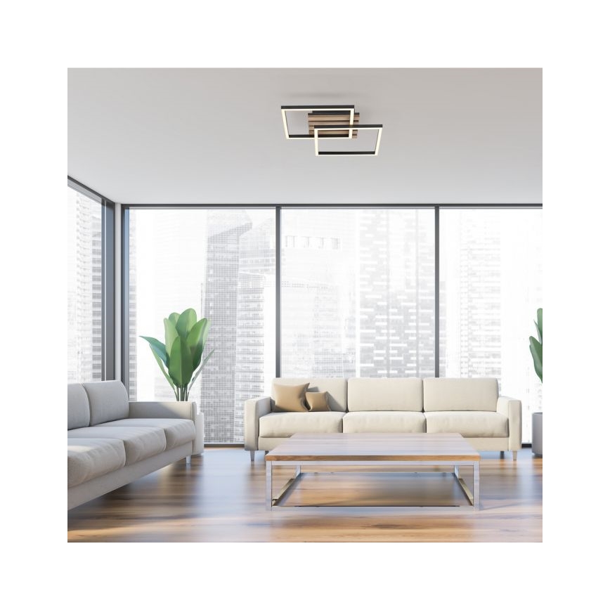 JUST LIGHT. 14053-79 - LED таванно осветително тяло AKUSTIKA LED/15W/230V дъб/черно